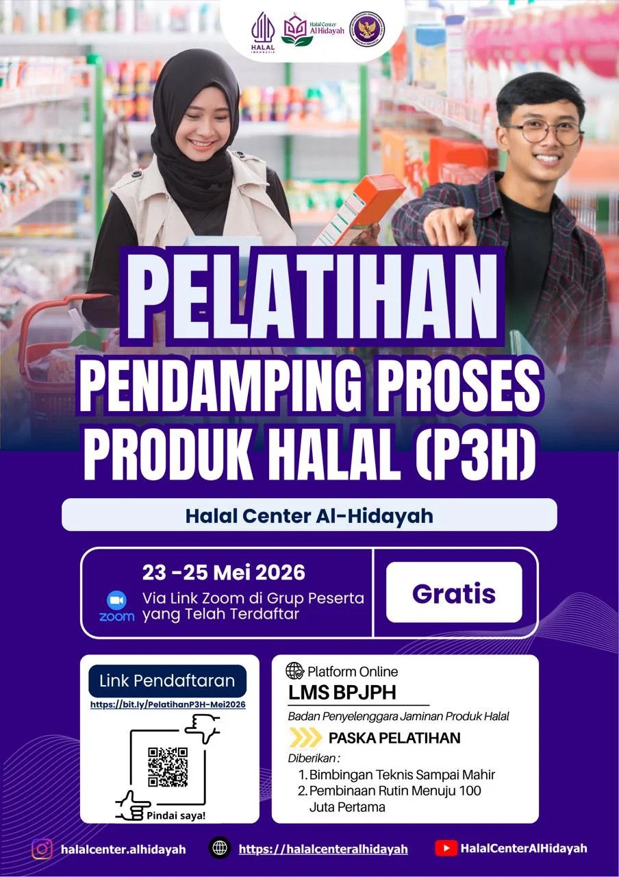 Poster Pelatihan P3H Mei 2026 - Halal Center Al Hidayah